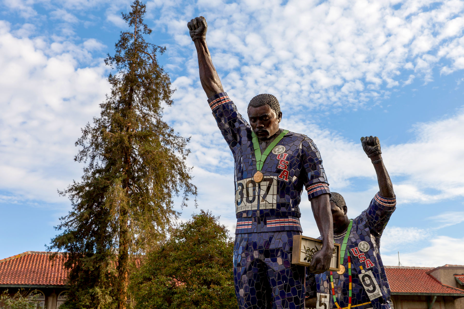 Alumni Tommie Smith and John Carlos Sculpture.