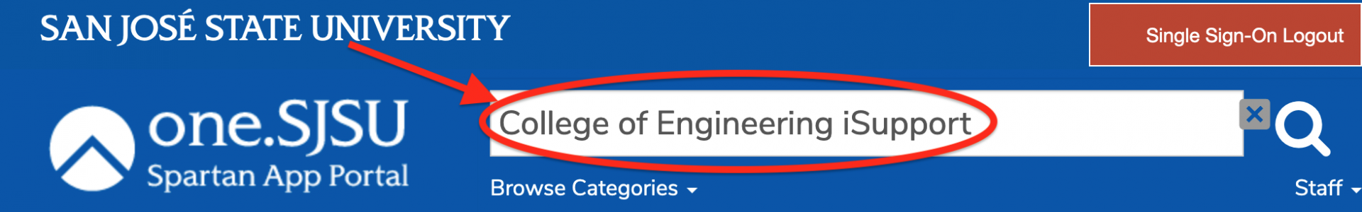 enter College of Engineering iSupport in the search box.