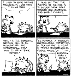 image of Calvin & Hobbes writing