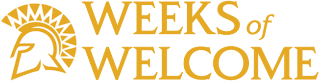 Weeks of Welcome graphic with Spartan logo