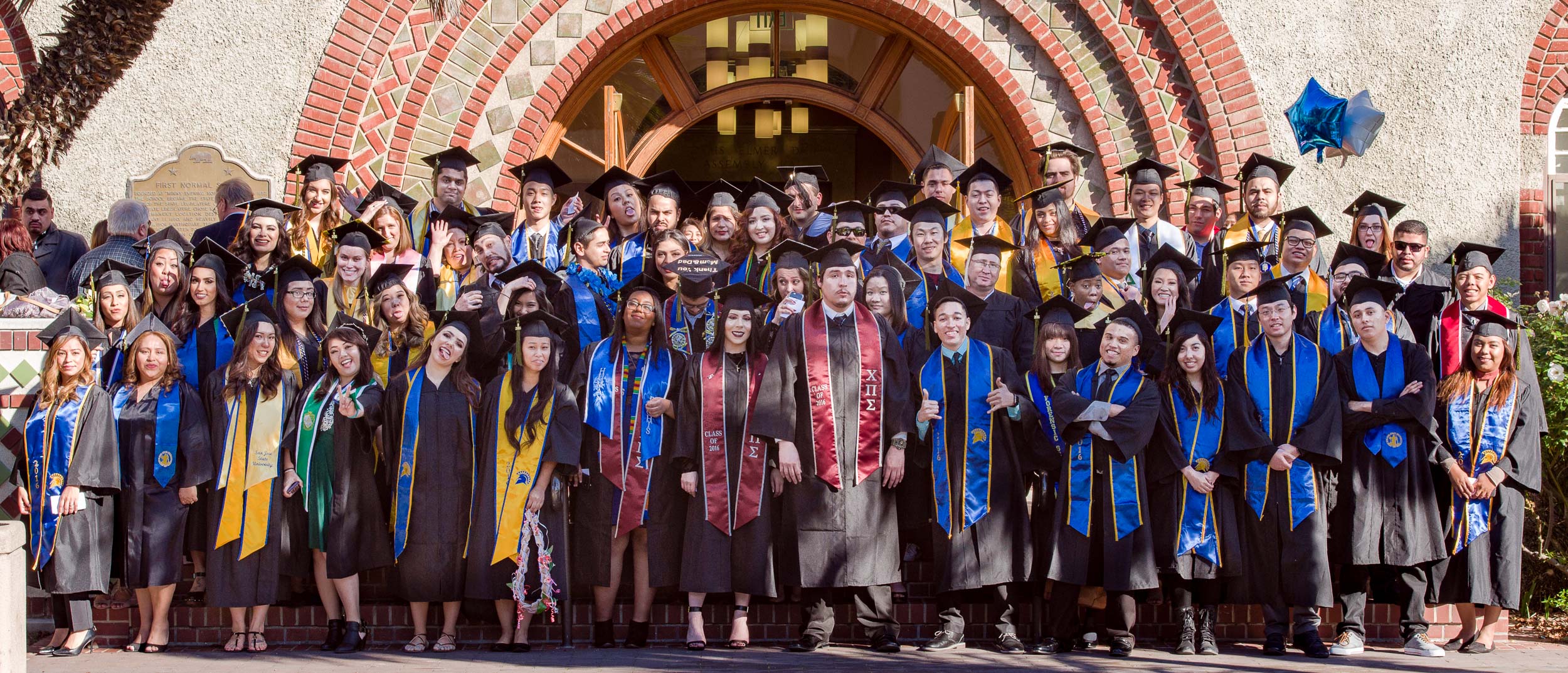 group of students in caps and gowns