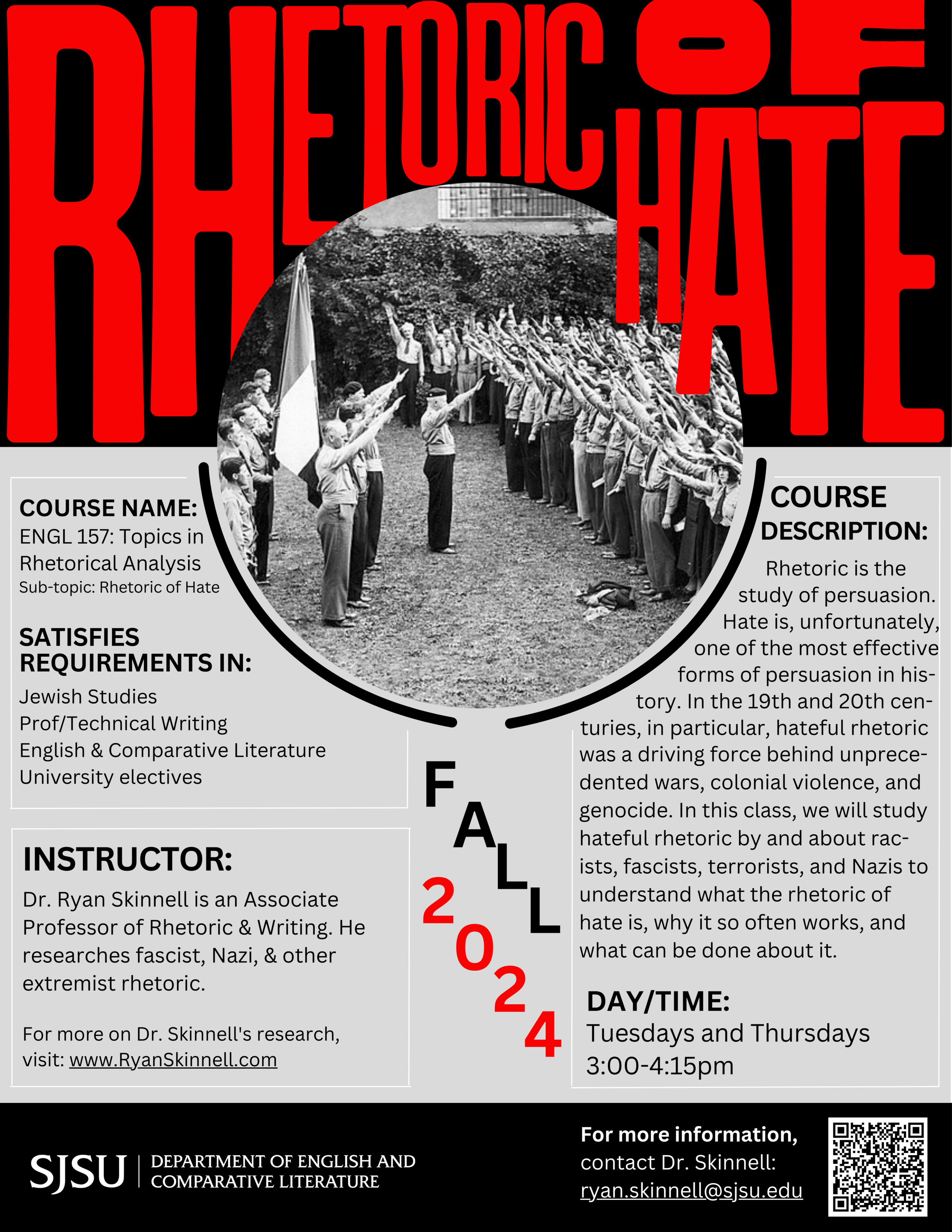 Rhetoric of Hate class flyer