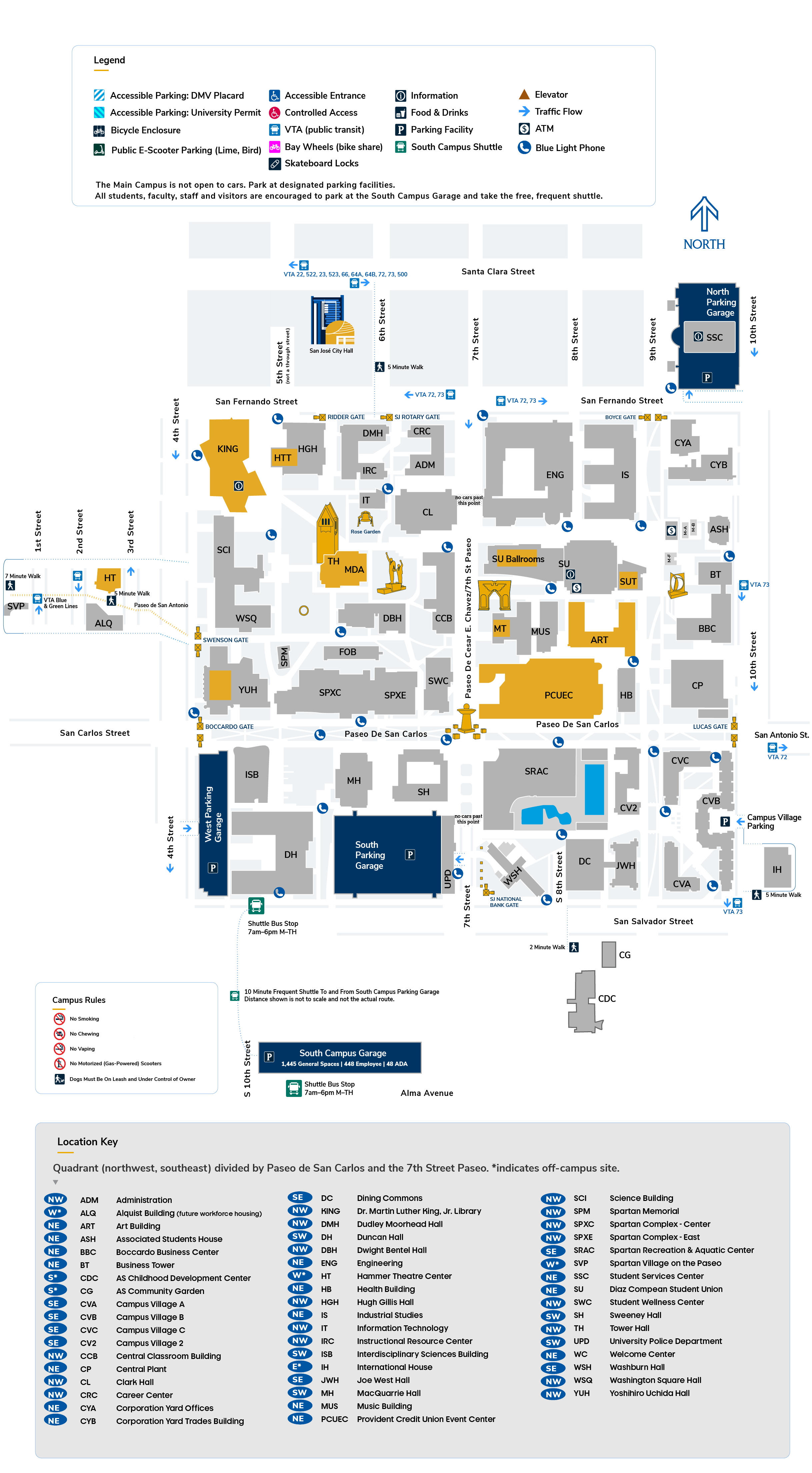 Campus venues map