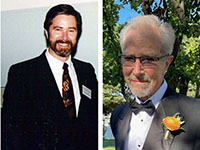 side by side photo of Dr. Guy McCormack in 1993 and 2024