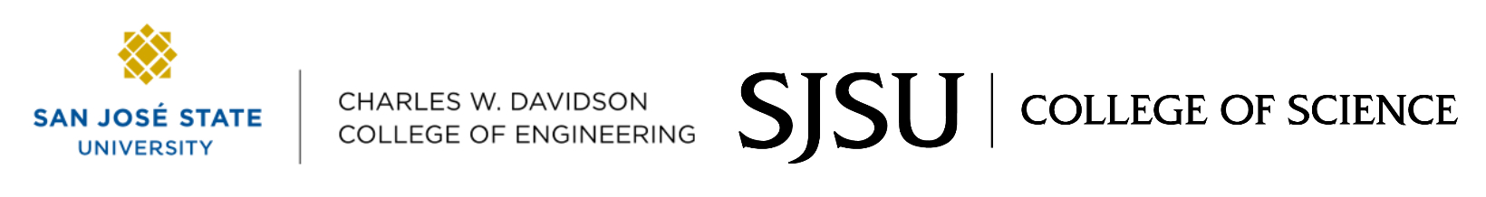 On the left displays the SJSU Charles W. Davidson College of Engineering Logo. On the right displays SJSU Department of Computer Science Logo.