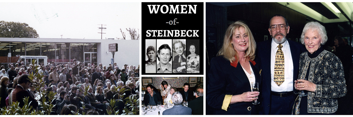 Images of past events: a graphic for Women of Steinbeck and various gatherings.