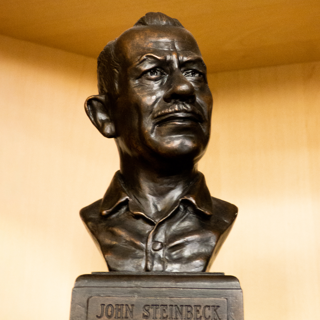A bust of Steinbeck given as the Steinbeck Award.
